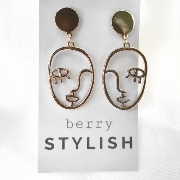 Hallow Abstract Face Earring - Modern Boho Style - Picture 6 of 6